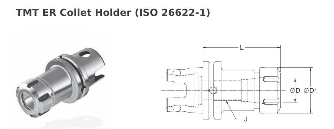 TMT63XMZ ER16 2.36'' ER Collet Holder (Balanced to G2.5 25000 RPM) (Compatible with KM63XMZ™) (ISO26622-1)